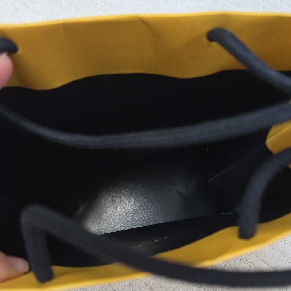 FENDI • Small Yellow Shopping/Gift Bag with Black Accents - Picture 4 of 5